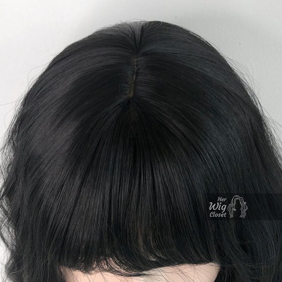 Natural Black Wavy Wig with Bangs | Mathilda main image 4